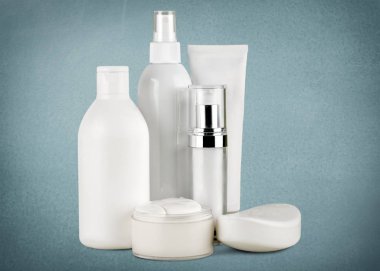 Losyonları ve kremleri, kozmetik, güzellik ve cilt bakımı ile şişe