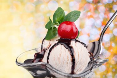 lezzetli dondurma topları, yaz tatlı