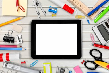 Modern dijital tablet ile boş perde