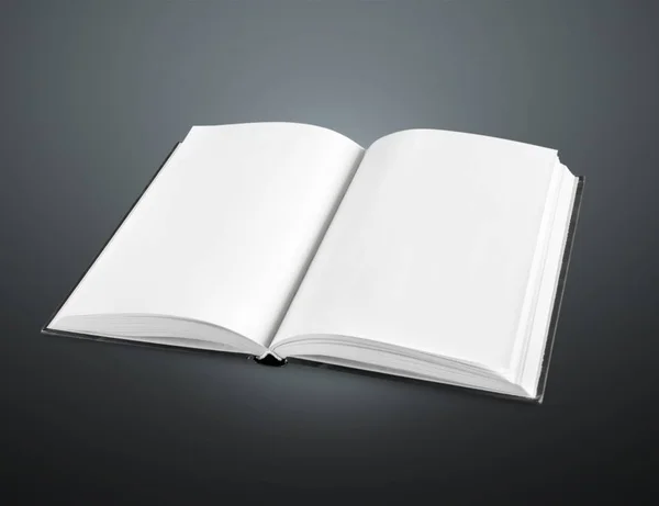 Otevřít Knihu Prázdné Bílé Stránky — Stock fotografie