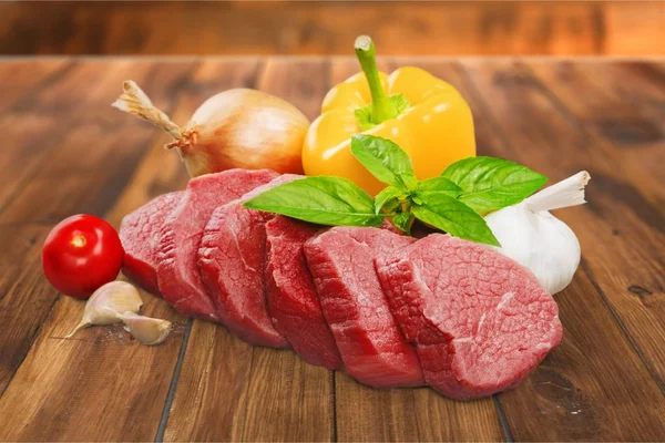 Разнообразные Свежее Мясо Ингредиенты Приготовления Пищи — стоковое фото