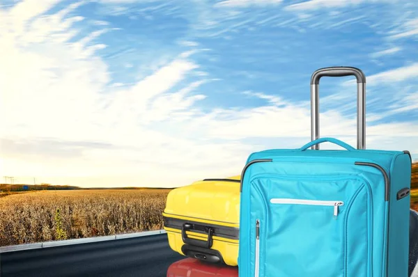 Mooie Kleurrijke Koffers Reizen Concept — Stockfoto