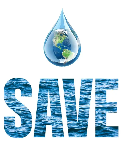 Vatten Droppe Jordklot Rädda Planeten — Stockfoto