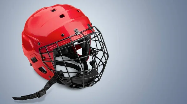 Красный Хоккейный Шлем Заднем Плане — стоковое фото