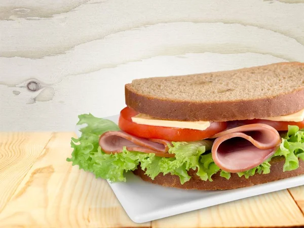 Delicious Sandwich Meat Ham Cheese — Stock Photo, Image