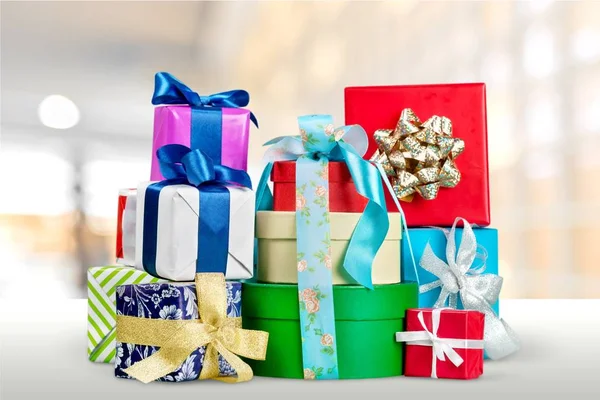 Pila Regalos Envueltos Brillantes — Foto de Stock