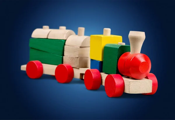 Wooden Toy Train Isolated Background — Stock Photo, Image