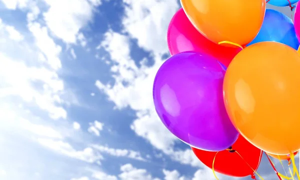 Heldere Ballonnen Hemelachtergrond Stelletje — Stockfoto