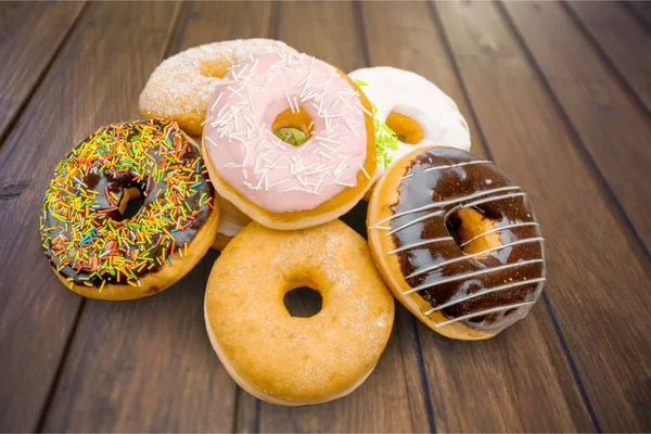 Different Assorted Donuts Colorful Icing — Stock Photo, Image