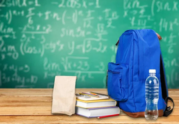 Okul sırt çantası ile Kırtasiye, Okul arka plan için geri 