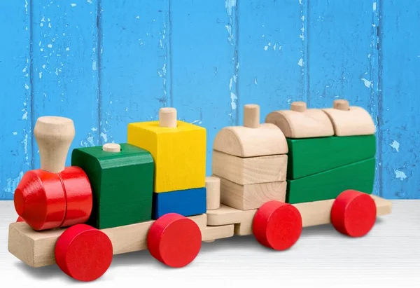 Wooden Toy Train Isolated Background — Stock Photo, Image