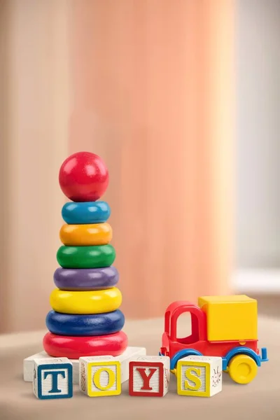 Колекція Дитячих Іграшок Вид Крупним Планом — стокове фото