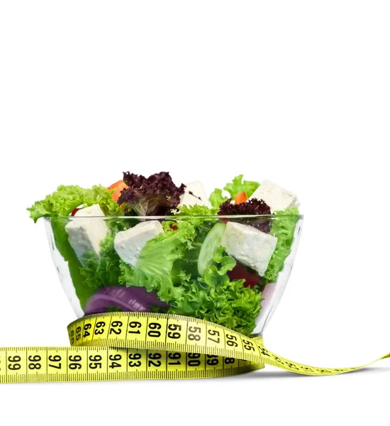 Greek Salad Fresh Vegetables Tape Measure — Stock Photo, Image