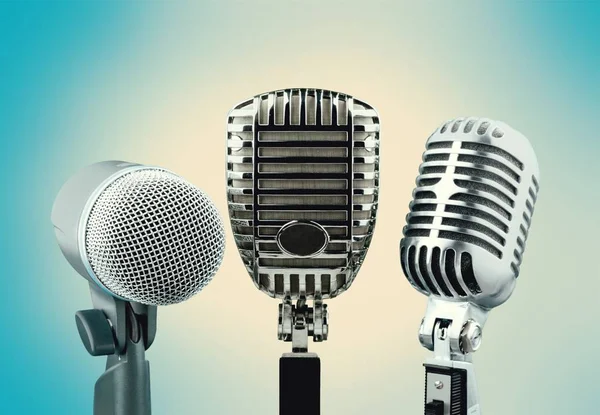 Microfones Fala Segundo Plano — Fotografia de Stock