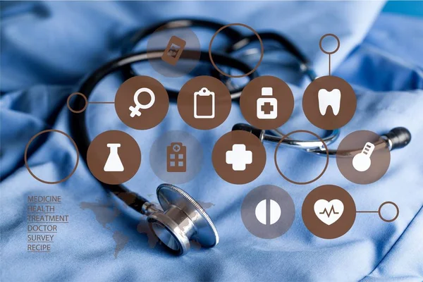 Medische Iconen Achtergrond Healthcare Concept — Stockfoto