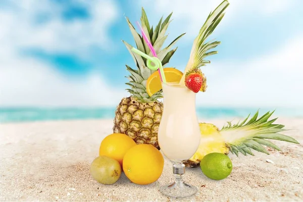 Cóctel Piña Colada Con Jugo Piña Bebida Tropical — Foto de Stock