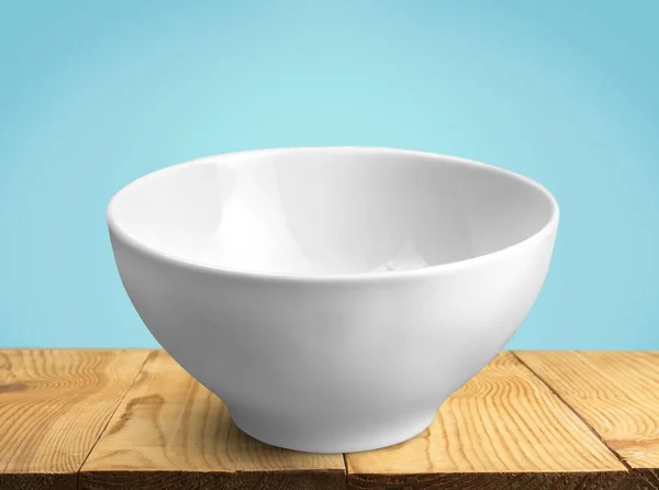 White Bowl Wooden Table — Stock Photo, Image