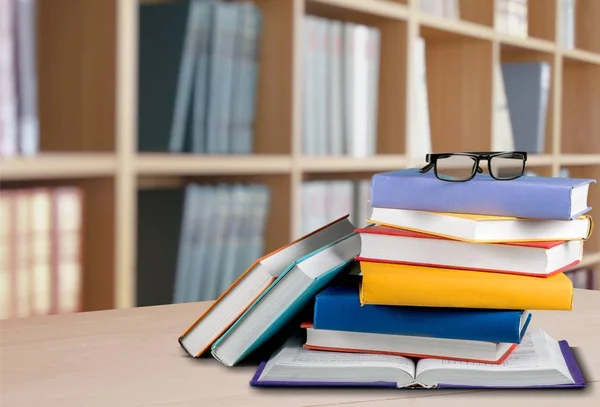 Pilha Livros Educação Aprendizagem Fundo — Fotografia de Stock