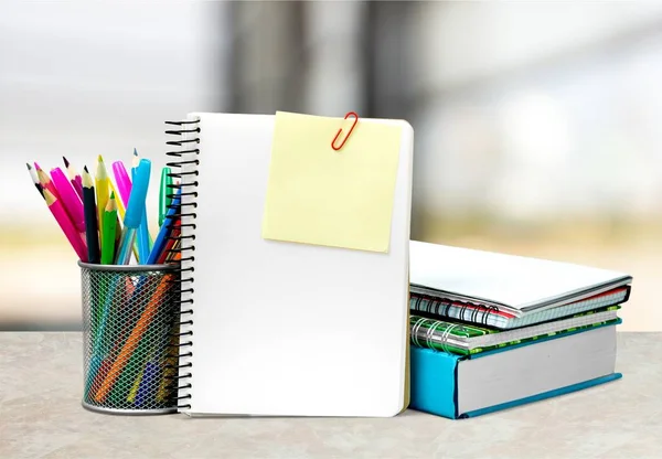 Colorful School Stationery Composition Back School Background — Stock Photo, Image