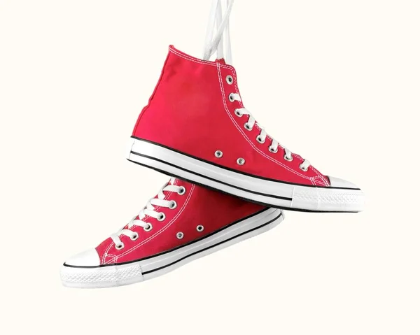 Buty Czerwony Dziąseł Zbliżenie — Zdjęcie stockowe