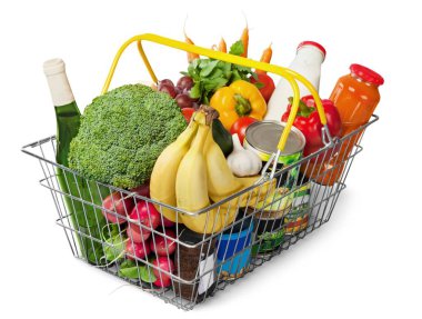 Alışveriş sepeti taze ürünler ile 