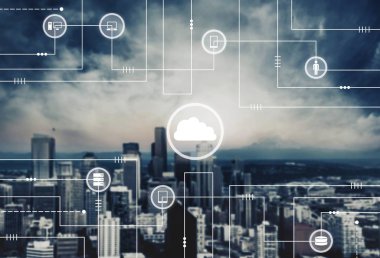 Küresel ağ arka plan, topluluk infograph, iş simgeleri ile duvar kağıdı