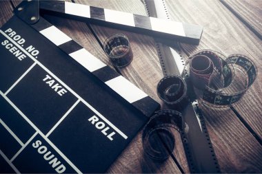 Film clapper şablon arka plan üzerinde