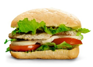 eti, jambon ve peynir ile lezzetli sandviç