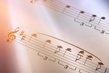 müzik notaları, yakın görünüm