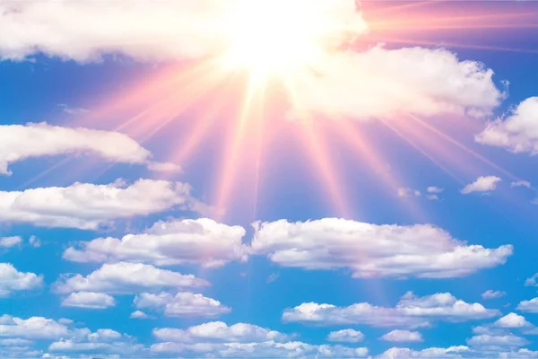 Céu Azul Bonito Com Nuvens — Fotografia de Stock