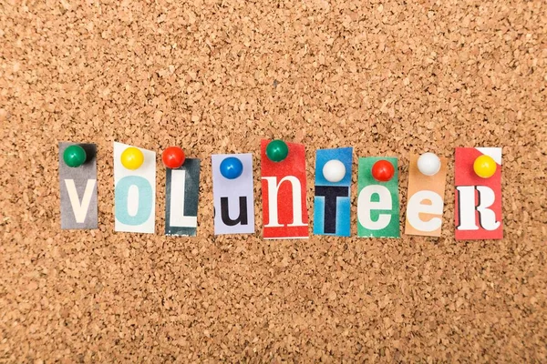 Pinned Volunteer Text Board — Stock Photo, Image