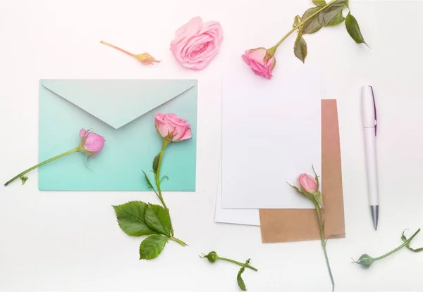 View Roses Envelope — Stock Photo, Image