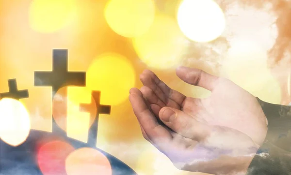 Hands Human Praying Close View — Stock Photo, Image