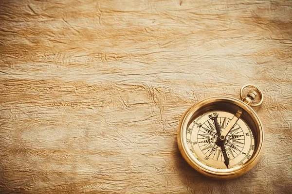 Kovový Starožitný Kompas Cestování Koncepce — Stock fotografie