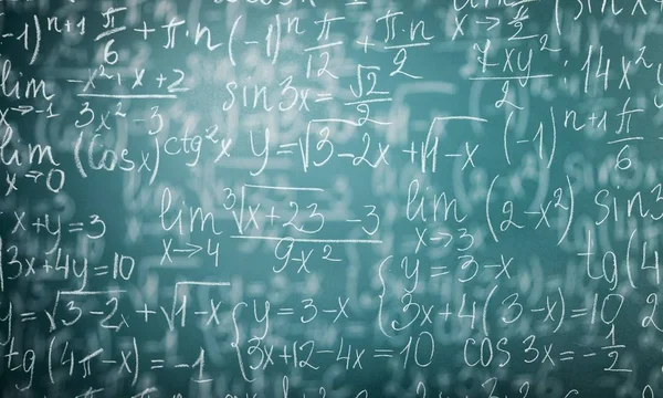 handwriting formulas on blackboard