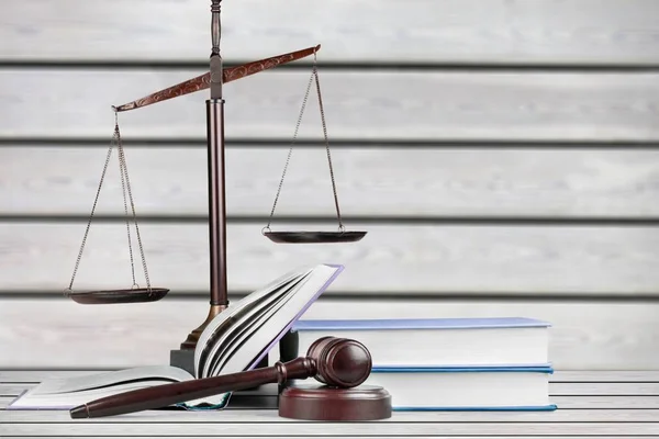 Justice Scales Gavel Book Law Justice Concept — Stock Photo, Image