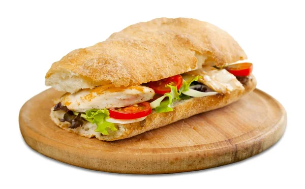 Heerlijke Sandwich Met Vlees Ham Kaas — Stockfoto