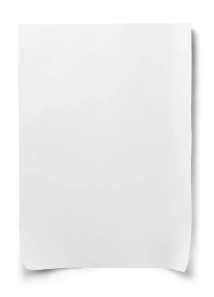 Papel Branco Branco Isolado — Fotografia de Stock