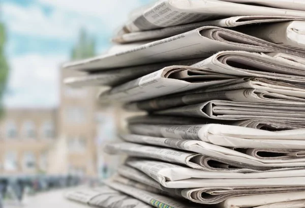 Pile Newspapers Background Close View — Stock Photo, Image