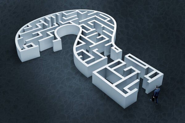 Maze in shape of question mark 