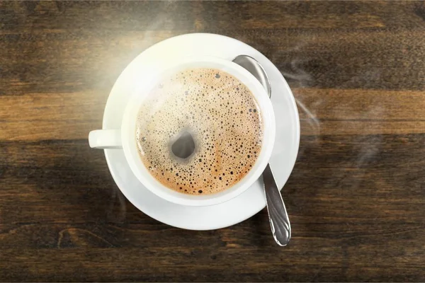 Vista Ravvicinata Tazza Caffè Nero — Foto Stock