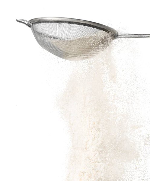 Порошковый сахар на белом фоне
