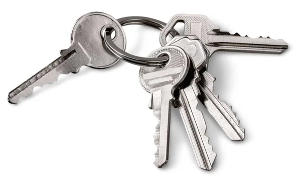 Toetsen Keyring Geïsoleerd Witte Achtergrond — Stockfoto