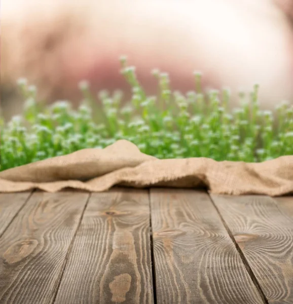 Pytlovina Textury Dřevěný Stůl — Stock fotografie