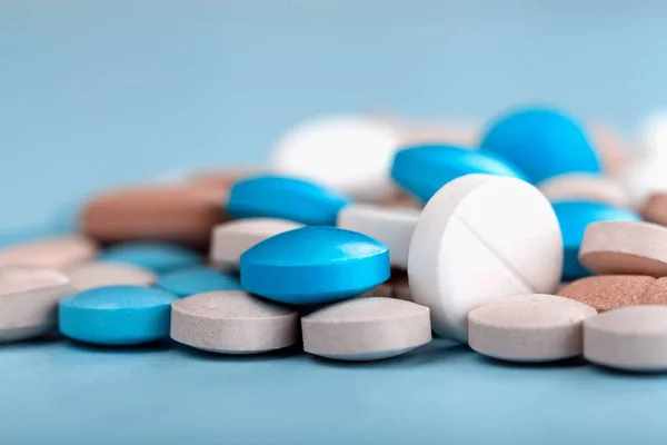 Közeli Kilátás Különböző Orvosi Tabletták — Stock Fotó