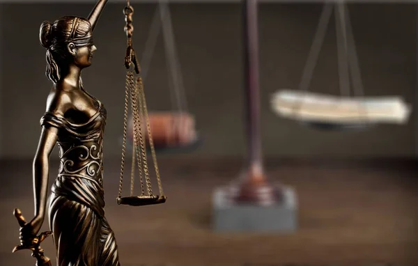 Närbild Skulptur Themis Symbol För Rättvisa — Stockfoto