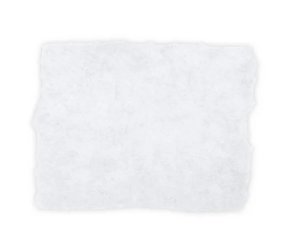 Pedazo Papel Blanco Aislado Sobre Blanco — Foto de Stock