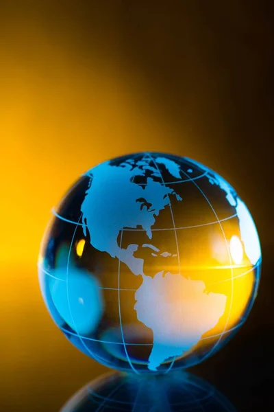 Ball Glas Globe Sfär Vit Blå Kristall — Stockfoto