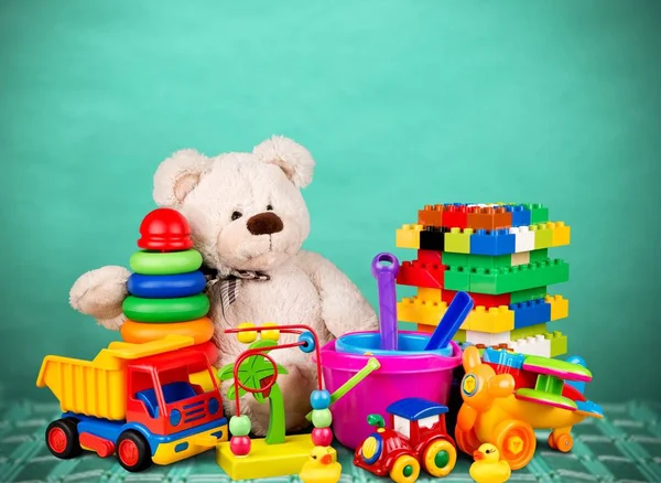Колекція Дитячих Іграшок Вид Крупним Планом — стокове фото