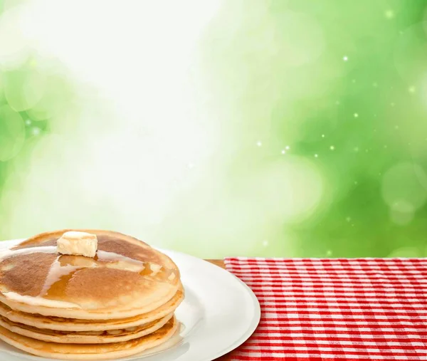 Stapel Leckerer Pfannkuchen Hausgemachtes Frühstück — Stockfoto